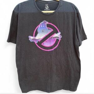 Y2K Mad Engine Ghostbusters black T-Shirt with Neon Blast graphic. Size XXL